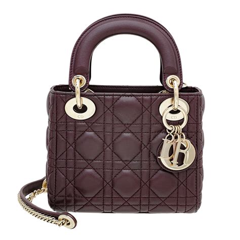 mini lady dior burgundy|dior kleine tasche.